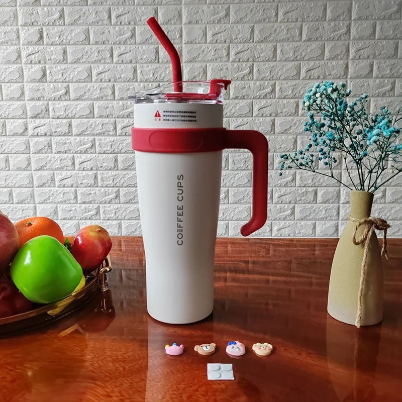 Insulated Stainless Steel Tumbler with Straw – 1.2L (40oz)