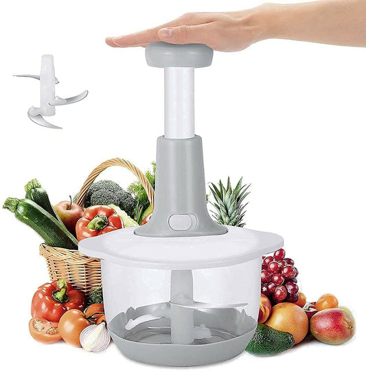 Manual Press-Type Vegetable Mincer & Cutter – 2 Litre