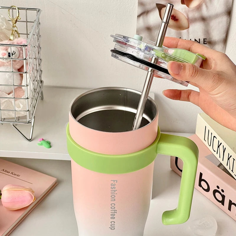 Insulated Stainless Steel Tumbler with Straw – 1.2L (40oz)