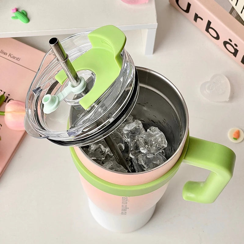 Insulated Stainless Steel Tumbler with Straw – 1.2L (40oz)