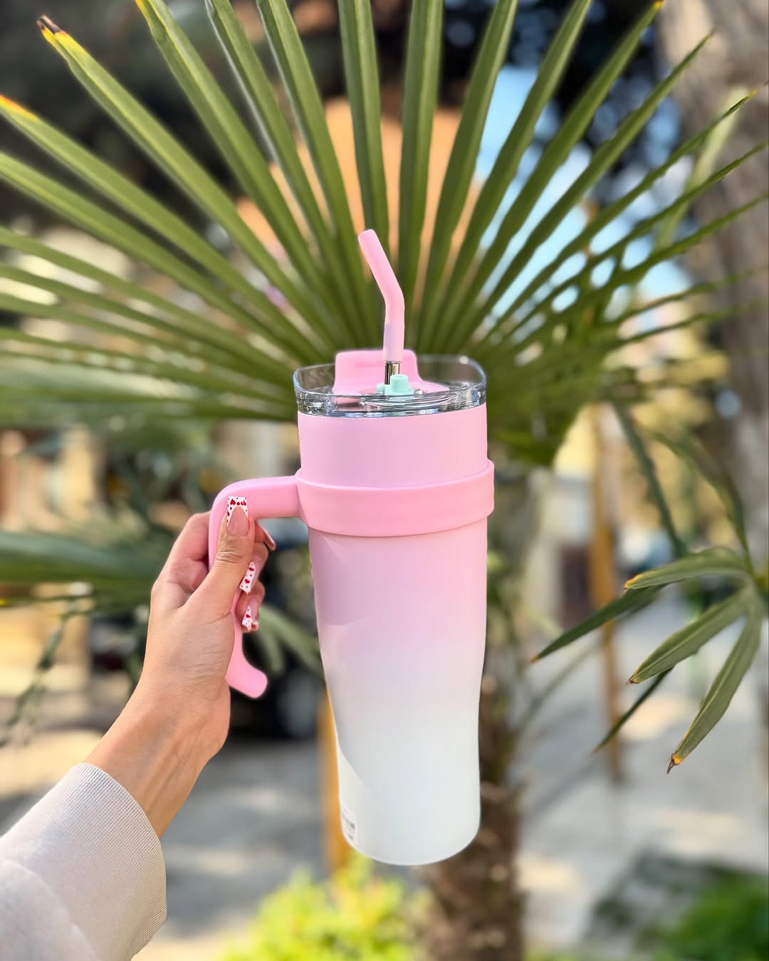 Insulated Stainless Steel Tumbler with Straw – 1.2L (40oz)