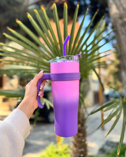Insulated Stainless Steel Tumbler with Straw – 1.2L (40oz)