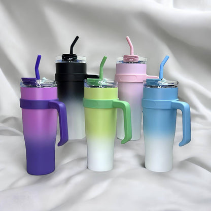 Insulated Stainless Steel Tumbler with Straw – 1.2L (40oz)