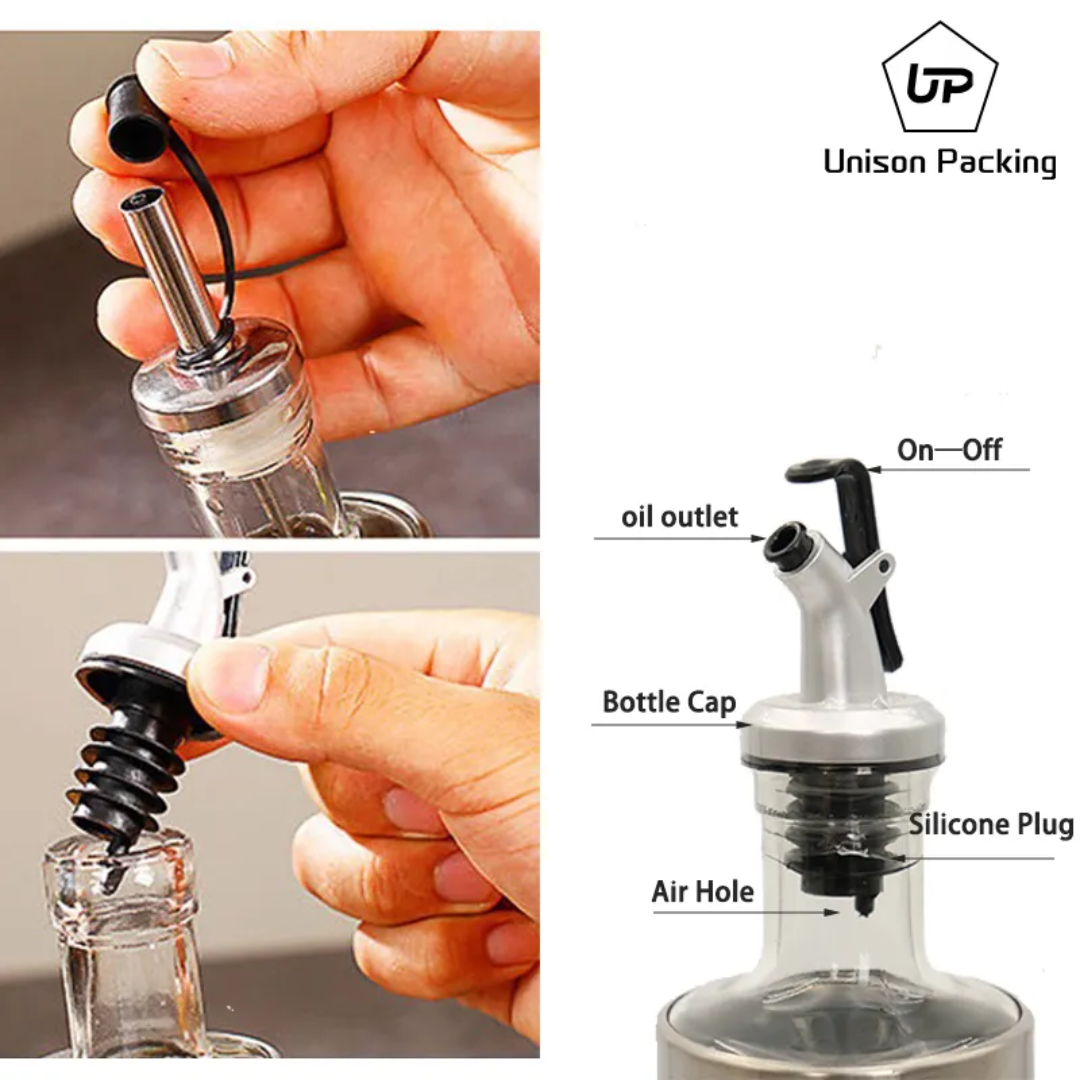Glass Oil, Vinegar & Sauce Dispenser Bottle – Leak-Proof with Precision Pour Spout