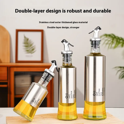 Glass Oil, Vinegar & Sauce Dispenser Bottle – Leak-Proof with Precision Pour Spout